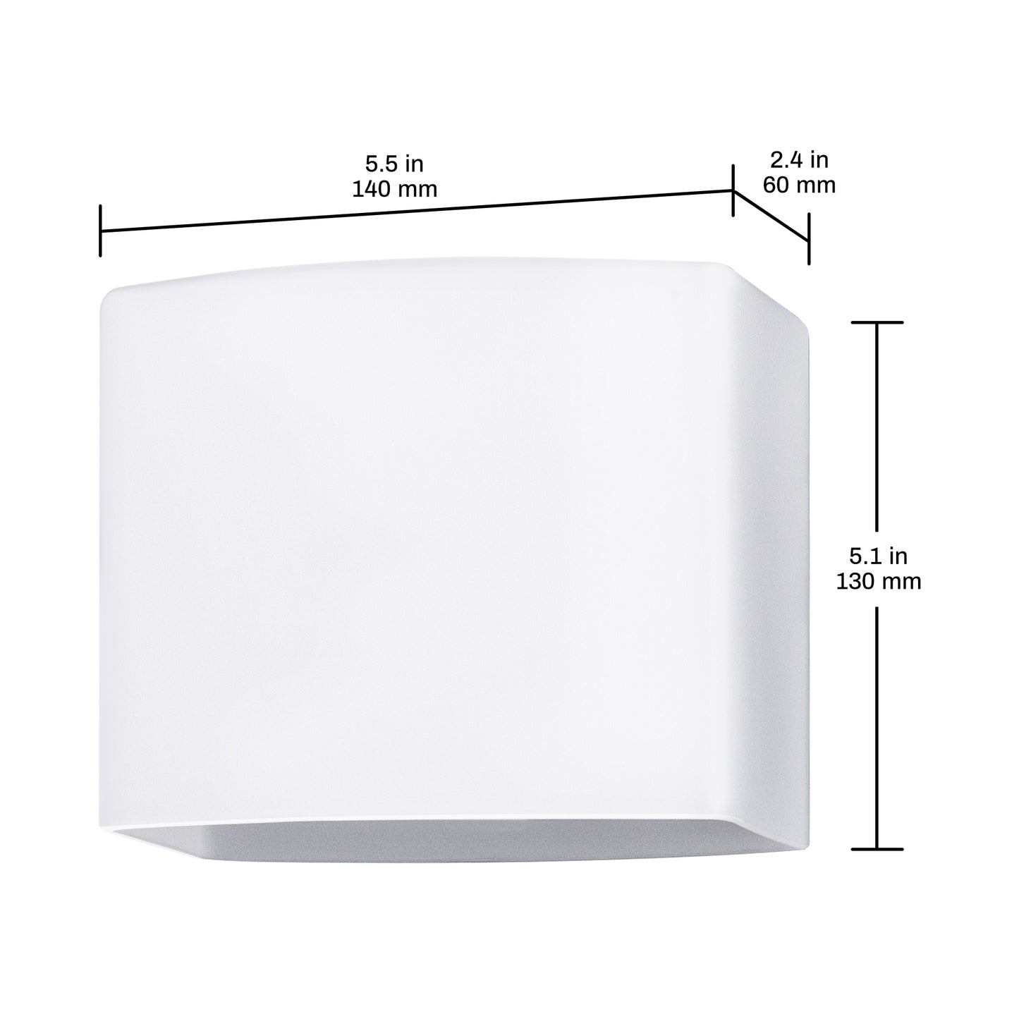 YANSUN 5.5 in. Milky White Square Glass Lamp Shade, Frosted Accessory Cover, Modern Glass Fixture Replacement for Ceiling or Wall Light