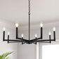 8-Light Black Farmhouse Chandelier with Candle Design for Dining Room, Kitchen Island, or Foyer