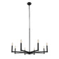 8-Light Black Farmhouse Chandelier with Candle Design for Dining Room, Kitchen Island, or Foyer