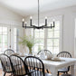 8-Light Black Farmhouse Chandelier with Candle Design for Dining Room, Kitchen Island, or Foyer