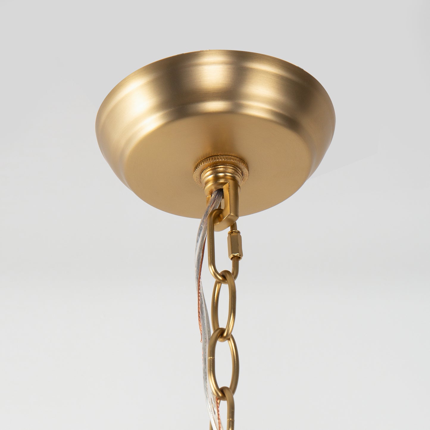 YANSUN 8-Light Brass Chandelier Modern Candle Style Ceiling Light Fixture E12 Hanging Chandelier for Dining Room Living Room Entryway