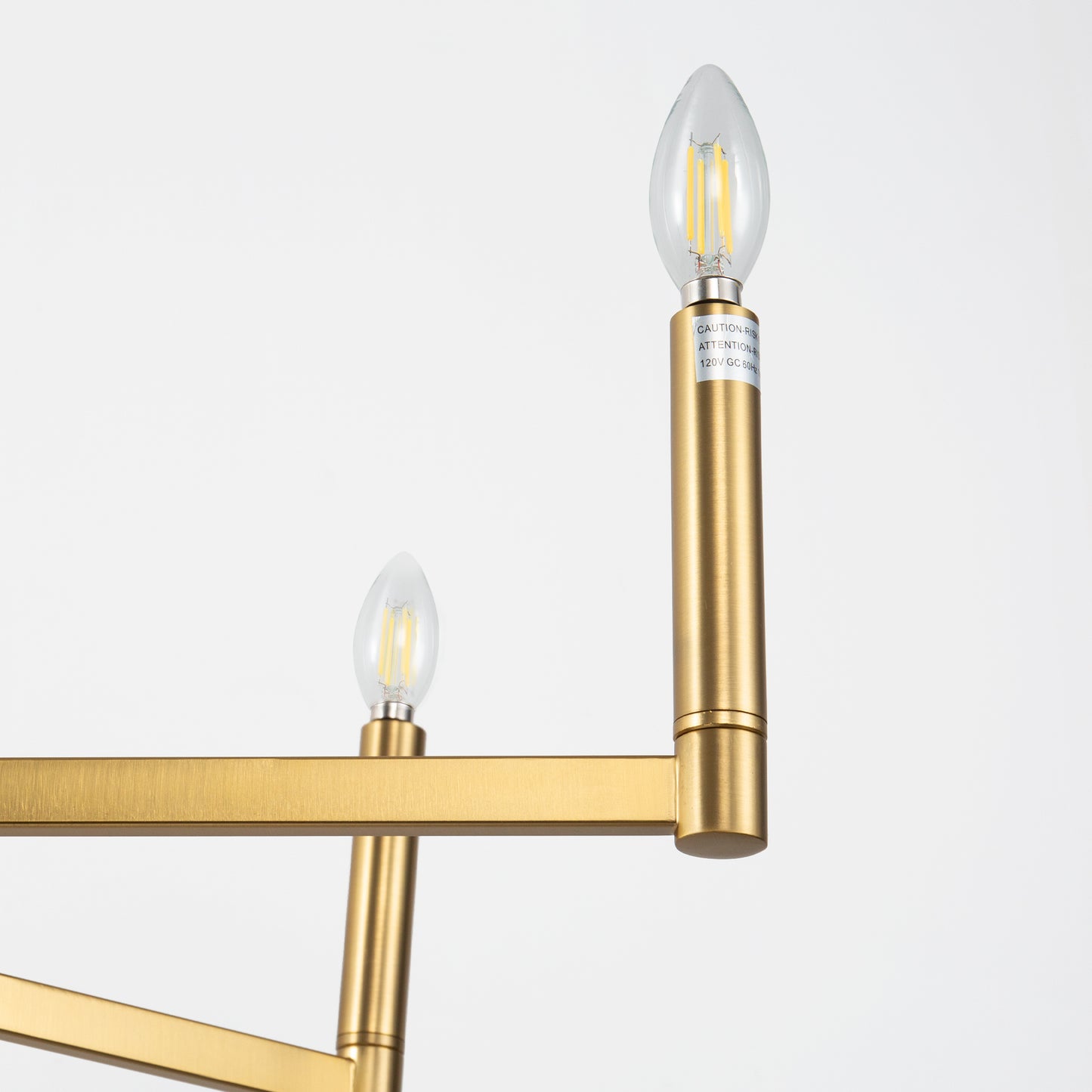 YANSUN 8-Light Brass Chandelier Modern Candle Style Ceiling Light Fixture E12 Hanging Chandelier for Dining Room Living Room Entryway