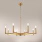 YANSUN 8-Light Brass Chandelier Modern Candle Style Ceiling Light Fixture E12 Hanging Chandelier for Dining Room Living Room Entryway