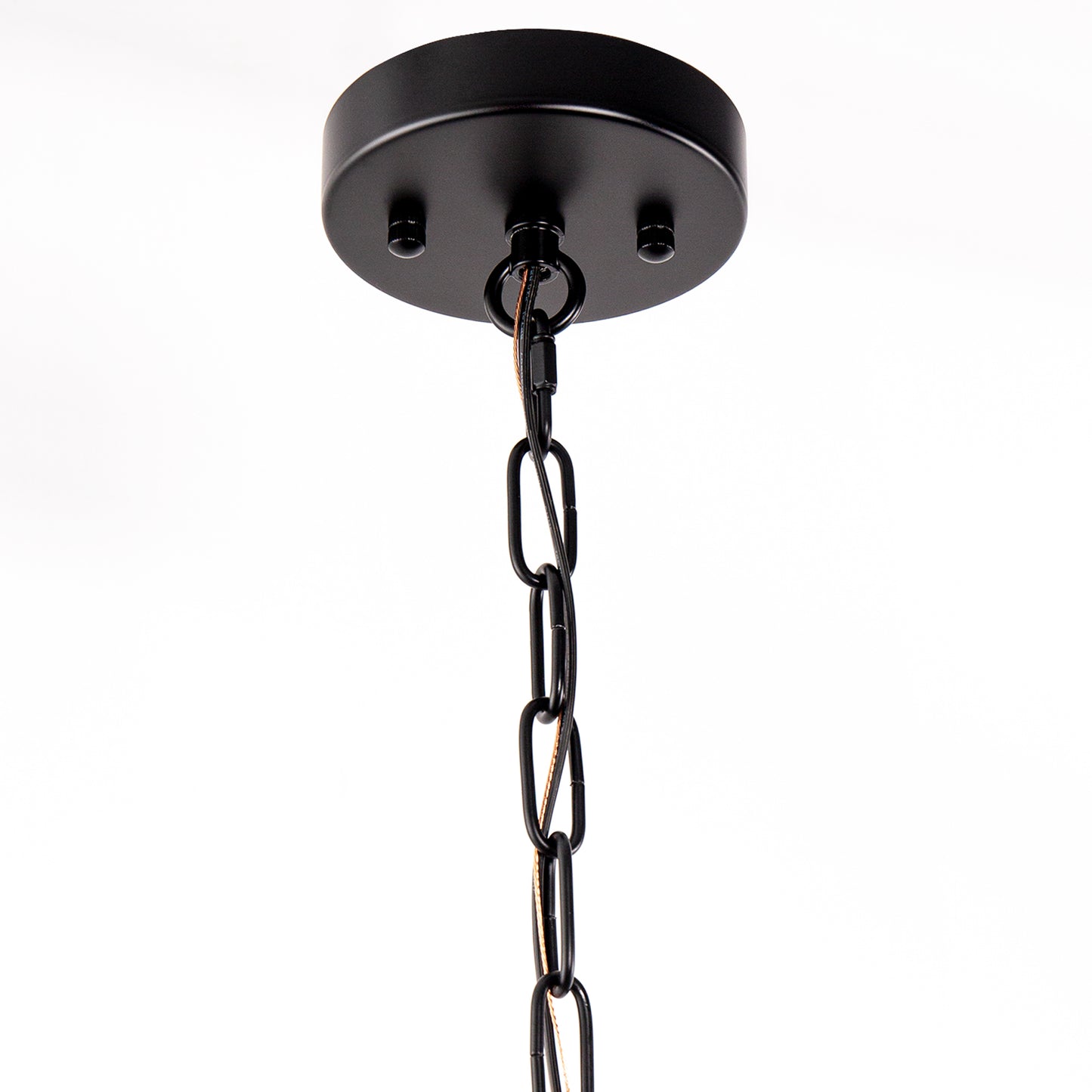 YANSUN 5-Light Matte Black Woven Branch Chandelier Rustic Farmhouse Pendant Light E12