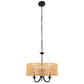 5-Light Hand Woven Rattan Pendant Light, Boho Large Farmhouse Chandelier Rattan Shade for Living Room
