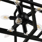 8-Light Black Modern Geometric Chandeliers, Industrial Adjustable Hanging Sputnik Pendant Light