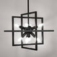 8-Light Black Modern Geometric Chandeliers, Industrial Adjustable Hanging Sputnik Pendant Light