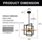 8-Light Black and Gold Modern Geometric Chandeliers, Industrial Adjustable Hanging Sputnik Pendant Light