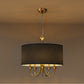 20 in. 5-Light Gold Candle Style Empire Chandelier with Black Fabric Shades for Home Lighting