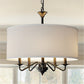 20 in. 5-Light Black Empire Chandelier with Fabric Shades for Dining and Living Room