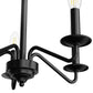 YANSUN 19.7 in. 5-Light KD-Style Chandelier, Black Modern Chandelier with White Shades, Curved Arms, E12 Socket