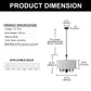 YANSUN 19.7 in. 5-Light KD-Style Chandelier, Black Modern Chandelier with White Shades, Curved Arms, E12 Socket