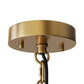 YANSUN 5-Light Gold KD Chandelier - Drum Shape with Curved Arms & Black Shades, E12 Base (Bulbs Not Included)