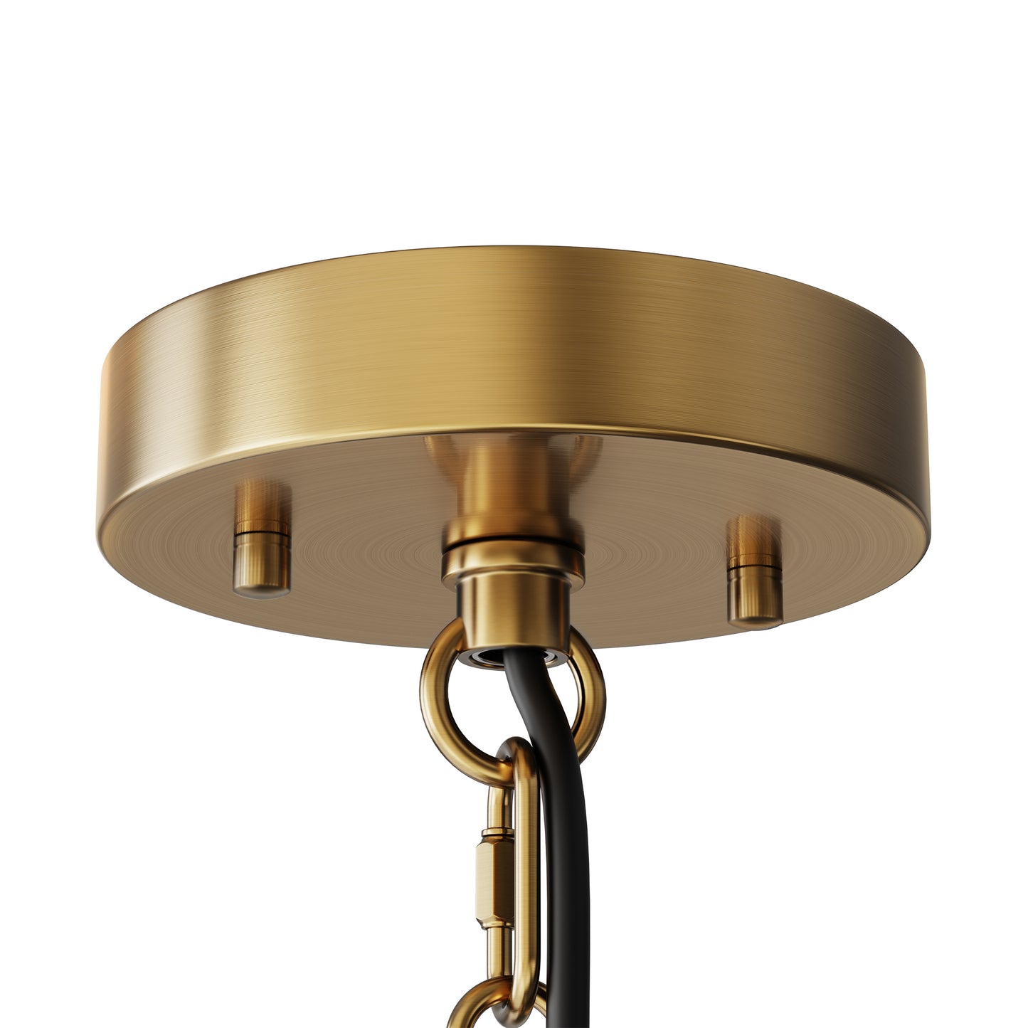 YANSUN 5-Light Gold KD Chandelier - Drum Shape with Curved Arms & Black Shades, E12 Base (Bulbs Not Included)