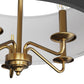 YANSUN 5-Light Gold KD Chandelier - Drum Shape with Curved Arms & Black Shades, E12 Base (Bulbs Not Included)