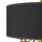 YANSUN 5-Light Gold KD Chandelier - Drum Shape with Curved Arms & Black Shades, E12 Base (Bulbs Not Included)
