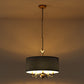 YANSUN 5-Light Gold KD Chandelier - Drum Shape with Curved Arms & Black Shades, E12 Base (Bulbs Not Included)
