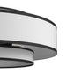 YANSUN 3-Tier 5-Head Matte Black KD Chandelier - Velcro Fabric Shades & Diffuser, 19.7in for Dining Room, E12 Socket