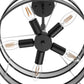 YANSUN 3-Tier 5-Head Matte Black KD Chandelier - Velcro Fabric Shades & Diffuser, 19.7in for Dining Room, E12 Socket
