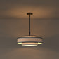 YANSUN 3-Tier 5-Head Matte Black KD Chandelier - Velcro Fabric Shades & Diffuser, 19.7in for Dining Room, E12 Socket