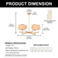 YANSUN 6-Light Woven Shade Chandelier with Metal Frame, Champagne Gold Finish, E12 Bulbs Not Included