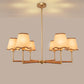 YANSUN 6-Light Woven Shade Chandelier with Metal Frame, Champagne Gold Finish, E12 Bulbs Not Included