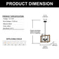 YANSUN 4-Light Rectangular Chandelier with Metal and Wood Frames, Black Matte Finish, E12 Bulbs Not Included