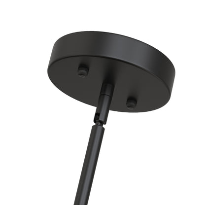 YANSUN 4-Light Drum Shade Chandelier with Circular Cutout Design, Matte Black Finish, E26 Bulbs Not Included