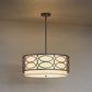 YANSUN 4-Light Drum Shade Chandelier with Circular Cutout Design, Matte Black Finish, E26 Bulbs Not Included