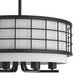 YANSUN 19. 7 in. 6-Light Black Drum Chandelier with Linen Fabric Shade, Traditional Hanging Fixture with E26 Base bulb Excluded