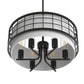 YANSUN 19. 7 in. 6-Light Black Drum Chandelier with Linen Fabric Shade, Traditional Hanging Fixture with E26 Base bulb Excluded