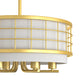 YANSUN 6-Light Drum Chandelier with Linen Shades, Champagne Gold Finish, 19.7-Inch Diameter, Adjustable Hanging Rods