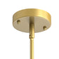 YANSUN 6-Light Drum Chandelier with Linen Shades, Champagne Gold Finish, 19.7-Inch Diameter, Adjustable Hanging Rods