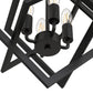 YANSUN 4-Light Geometric Square Chandelier, Matte Black Finish, 18.1-Inch Square Design, Industrial Modern Style