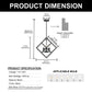 YANSUN 4-Light Geometric Square Chandelier, Matte Black Finish, 18.1-Inch Square Design, Industrial Modern Style