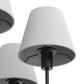 YANSUN 6-Light Twisted Tube Chandelier with Fabric Shades, Matte Black Finish, 26.8-Inch Diameter, Industrial Design