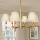 YANSUN 6-Light Twisted Tube Chandelier with Fabric Shades, Dark Gold Finish, 26.8-Inch Diameter, Traditional Design