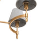 YANSUN 6-Light Twisted Tube Chandelier with Fabric Shades, Dark Gold Finish, 26.8-Inch Diameter, Traditional Design
