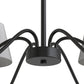 YANSUN 6-Light Drum Chandelier with Linen Shades, Black & Brushed Copper Finish, 36.7-Inch Diameter, 85-Inch Height, ETL