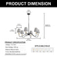 YANSUN 6-Light Drum Chandelier with Linen Shades, Black & Brushed Copper Finish, 36.7-Inch Diameter, 85-Inch Height, ETL