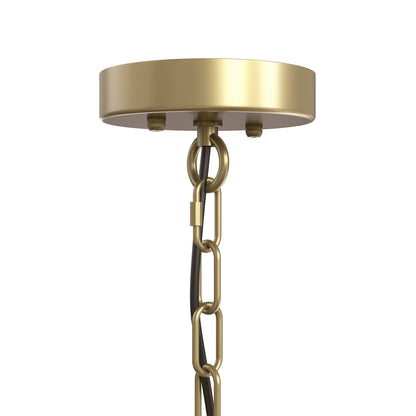YANSUN 43.7 in. 8-Light Gold Candle Chandelier with Chain Hanging Traditional Metal E12 Candle Style Hanging Ceiling Light