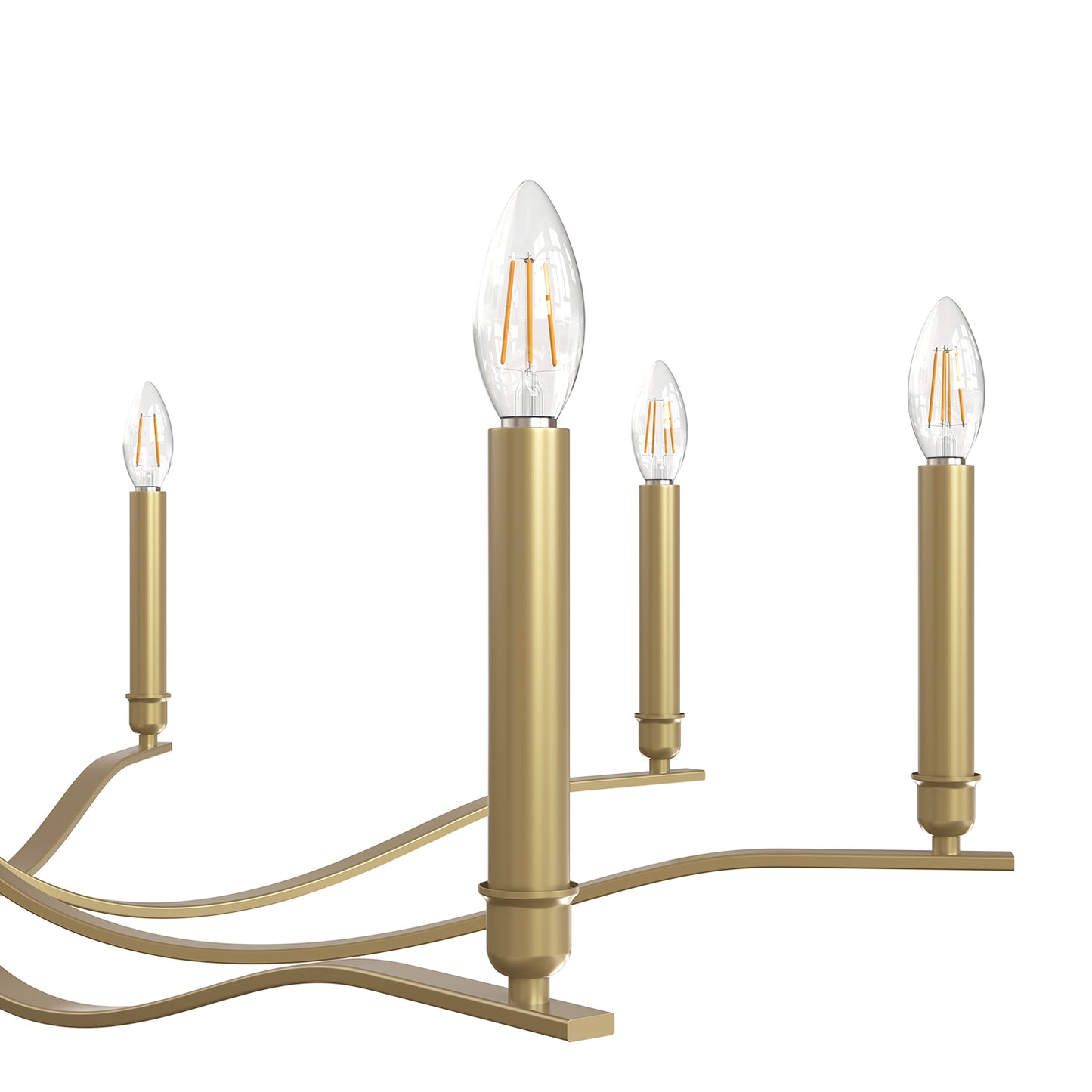 YANSUN 43.7 in. 8-Light Gold Candle Chandelier with Chain Hanging Traditional Metal E12 Candle Style Hanging Ceiling Light