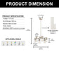 YANSUN 6-Light Sand Nickel Twisted Branch Chandelier with Explosion-Proof Glass Shades, Traditional Hanging Pendant Light