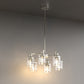 YANSUN 6-Light Sand Nickel Twisted Branch Chandelier with Explosion-Proof Glass Shades, Traditional Hanging Pendant Light