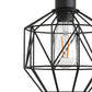 YANSUN 7.2 in. 1-Light Matte Black Traditional Semi Flush Mount Ceiling Light with Metal Wire Cage Shade, No Bulbs Included