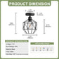 YANSUN 7.2 in. 1-Light Matte Black Traditional Semi Flush Mount Ceiling Light with Metal Wire Cage Shade, No Bulbs Included