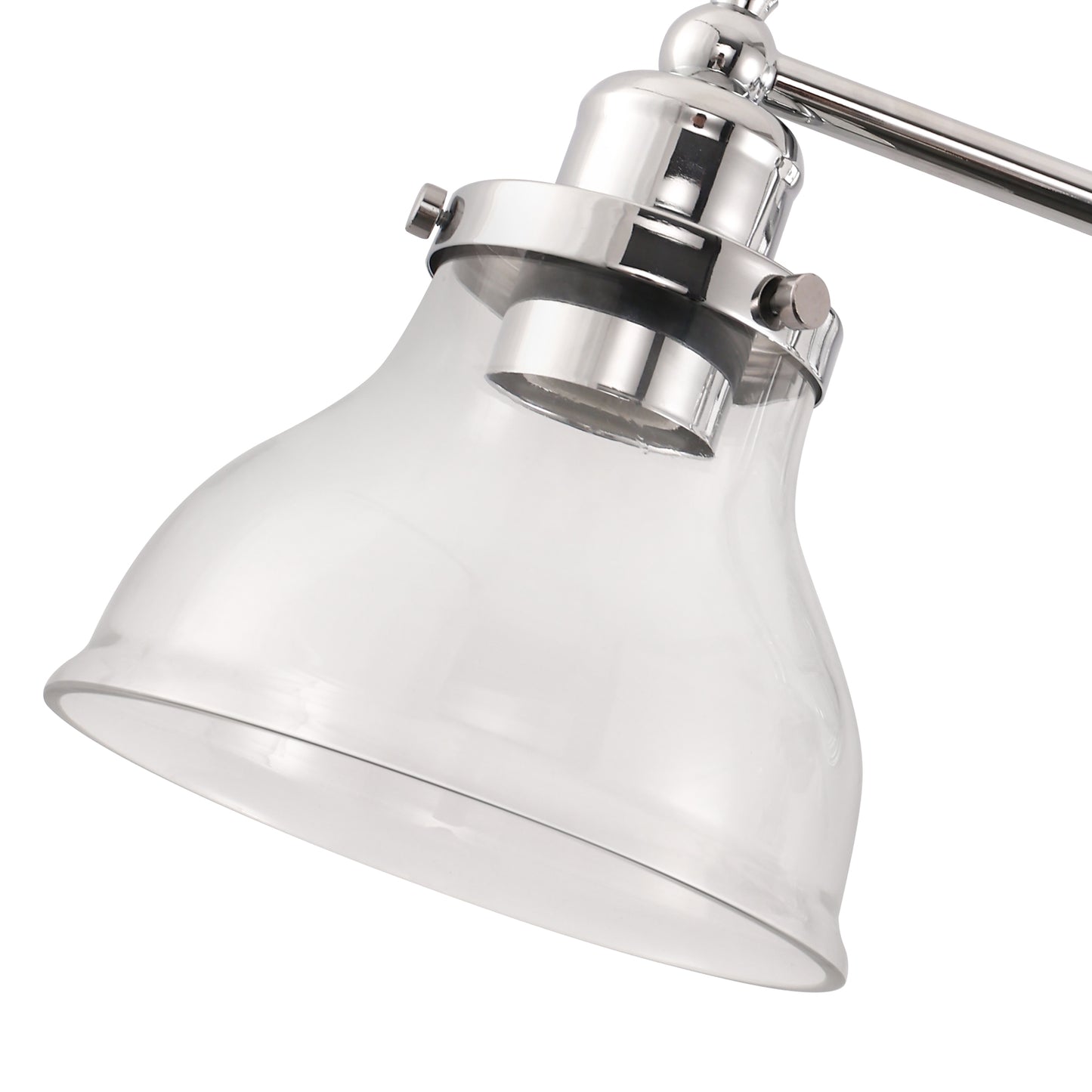 YANSUN 24.3 in. 3-Light Chrome Metal Vanity Wall Light with Curved Fishing Rod Design