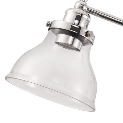 YANSUN 24.3 in. 3-Light Chrome Metal Vanity Wall Light with Curved Fishing Rod Design