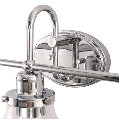 YANSUN 24.3 in. 3-Light Chrome Metal Vanity Wall Light with Curved Fishing Rod Design