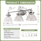 YANSUN 24.3 in. 3-Light Chrome Metal Vanity Wall Light with Curved Fishing Rod Design
